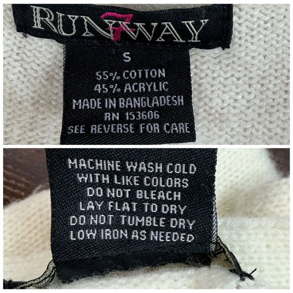 Cropped Cream V-Neck Cardigan Sweater Small Preppy Letter Patches Light Academia - Picture 3 of 9